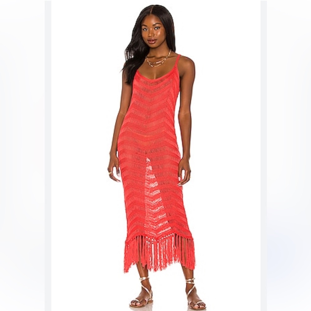 525 America Fringe Dress in Rydell Red - Size XS/S